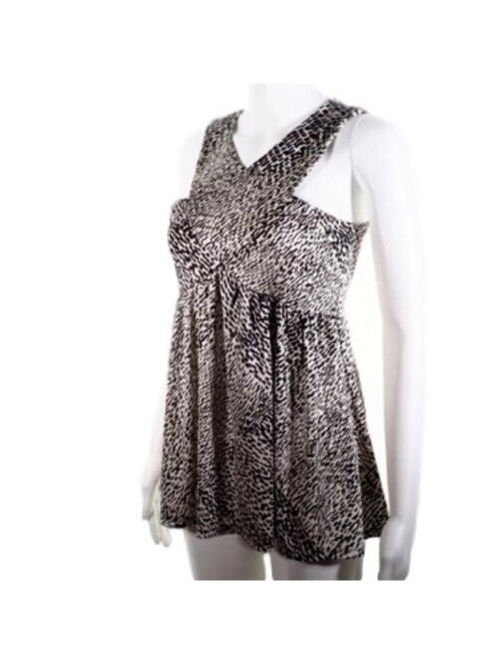 New York & Co Top Women Size Small Stretch Sleeveless Black White Racerback